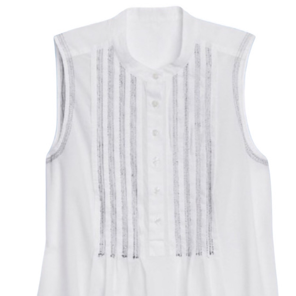 ❤️ GAP SLEEVELESS WHITE & NAVY BUTTON DOWN TANK TOP NEW 1969